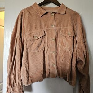 American Eagle Outfitters Women's Corduroy Utility Jacket in Brown